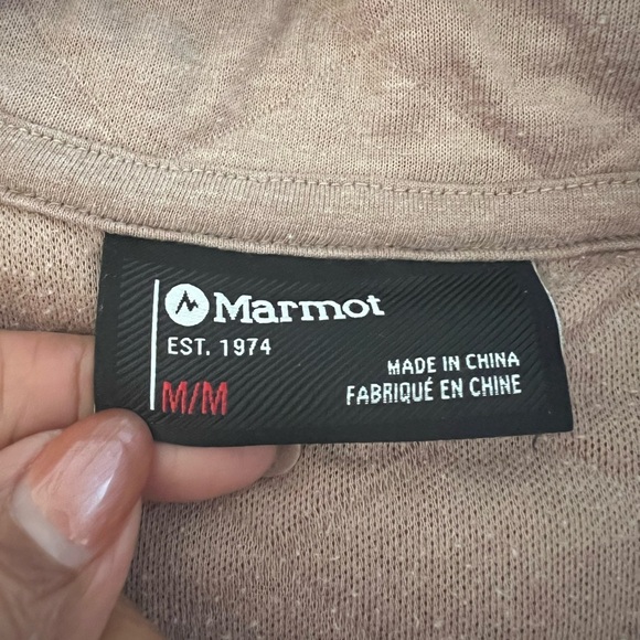 Marmot Quilted Snap Collar Pullover Sweatshirt – Taupe Medium - Picture 4 of 4